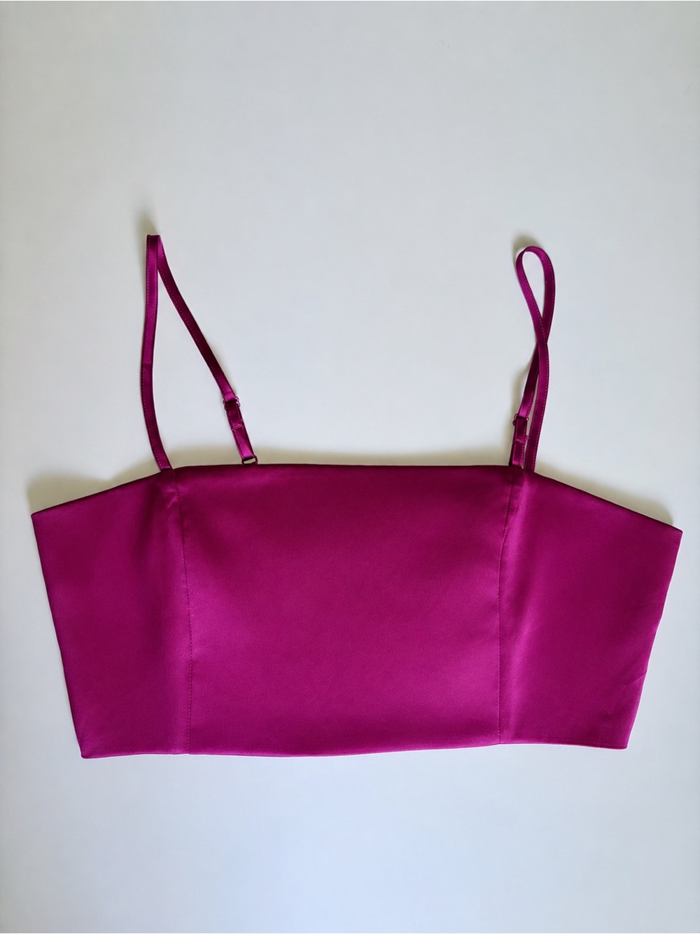 House of Harlow 1960 Fuchsia Satin Crop Top Cami Medium NWOT